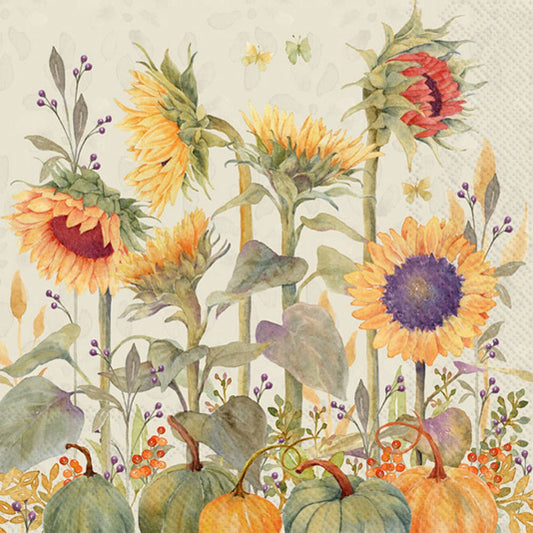 Paper Cocktail Napkins Pack of 20 Sunflowers Fall