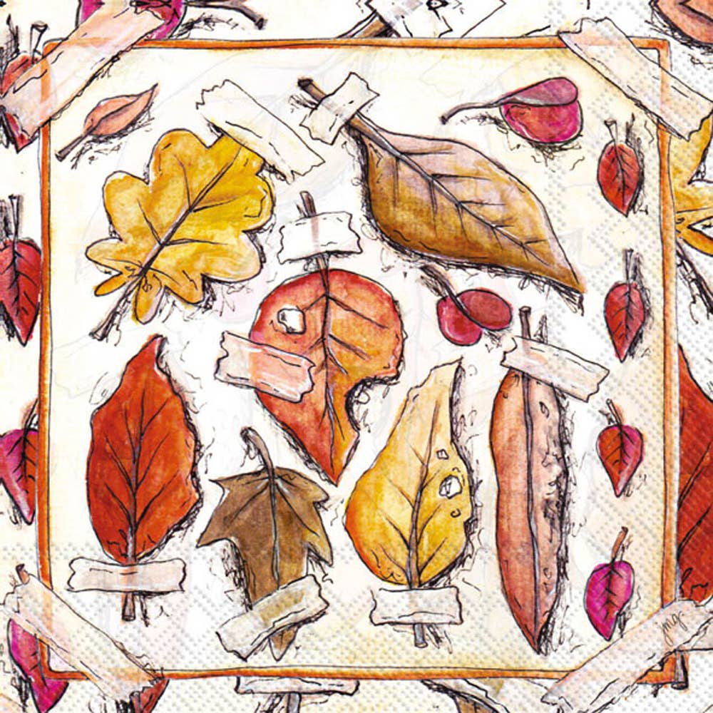 Paper Cocktail Napkins Pack of 20 Leaf Study Fall