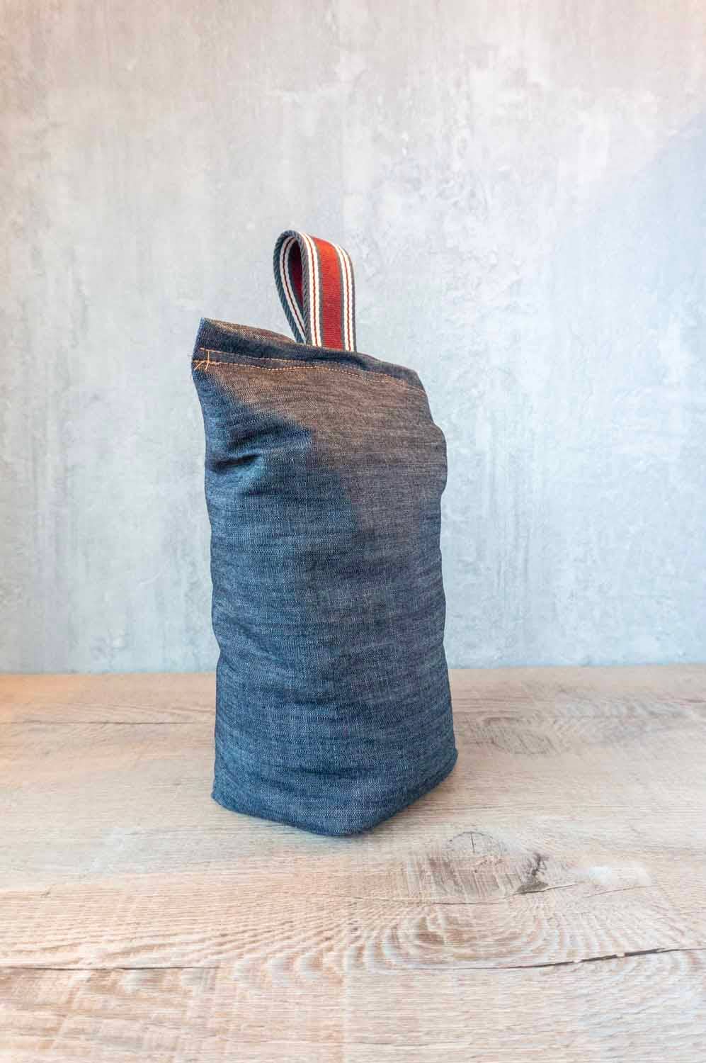 Blue Solid Denim Door Stop (Zero Waste Product)